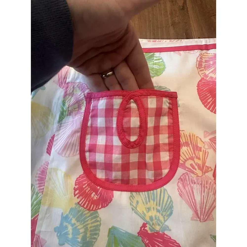 Lilly Pulitzer Vintage Wrap Skirt Size 4 Clam Shells Gingham Pocket Mini Coastal